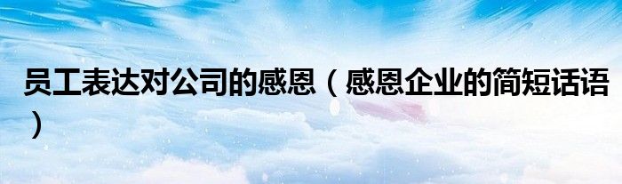 员工表达对公司的感恩（感恩企业的简短话语）