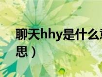 聊天hhy是什么意思（聊天中hy代表什么意思）
