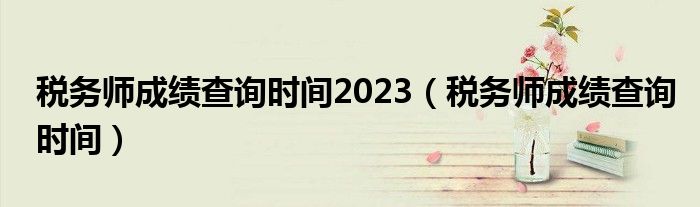 税务师成绩查询时间2023（税务师成绩查询时间）