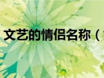 文艺的情侣名称（好听文艺的情侣网名大全）