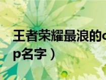 王者荣耀最浪的cp名字女（王者荣耀最浪的cp名字）