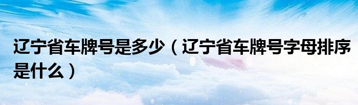 辽宁省车牌号是多少（辽宁省车牌号字母排序是什么）