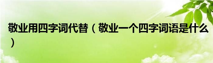敬业用四字词代替（敬业一个四字词语是什么）