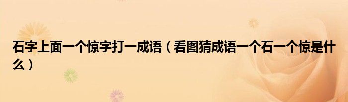 石字上面一个惊字打一成语（看图猜成语一个石一个惊是什么）