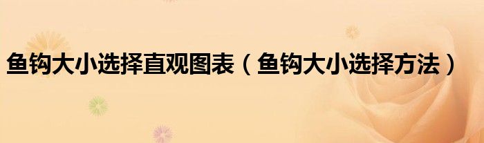 鱼钩大小选择直观图表（鱼钩大小选择方法）
