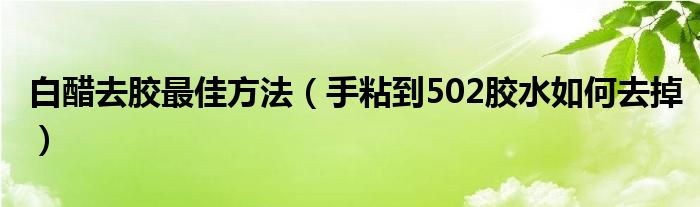 白醋去胶最佳方法（手粘到502胶水如何去掉）