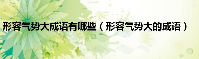 形容气势大成语有哪些（形容气势大的成语）