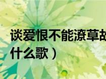 谈爱恨不能潦草故事瞧一瞧（谈爱恨不能潦草什么歌）