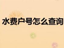 水费户号怎么查询电话（水费户号怎么查询）