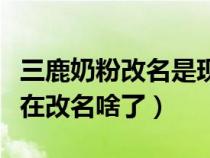 三鹿奶粉改名是现在的什么奶粉（三鹿奶粉现在改名啥了）