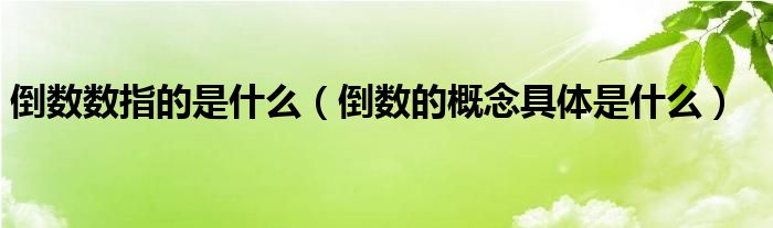 倒数数指的是什么（倒数的概念具体是什么）