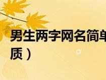 男生两字网名简单干净（男生两字网名简单气质）
