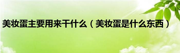 美妆蛋主要用来干什么（美妆蛋是什么东西）