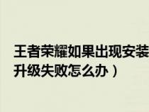 王者荣耀如果出现安装包升级失败怎么办（王者荣耀安装包升级失败怎么办）