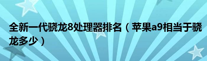 全新一代骁龙8处理器排名（苹果a9相当于骁龙多少）