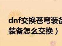 dnf交换苍穹装备怎么交换的（dnf交换苍穹装备怎么交换）