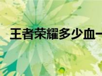 王者荣耀多少血一格（王者荣耀有多少血）