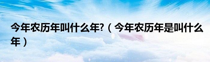 今年农历年叫什么年?（今年农历年是叫什么年）