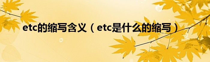 etc的缩写含义（etc是什么的缩写）