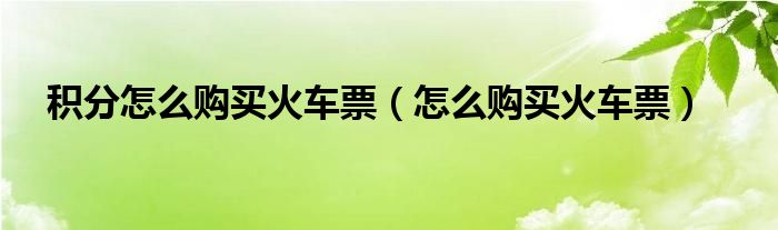 积分怎么购买火车票（怎么购买火车票）