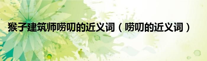 猴子建筑师唠叨的近义词（唠叨的近义词）