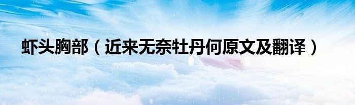虾头胸部（近来无奈牡丹何原文及翻译）