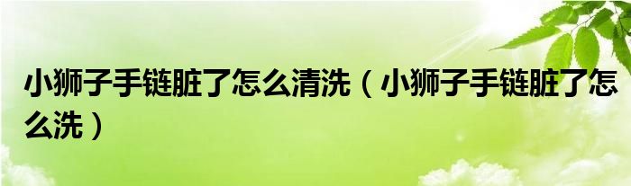 小狮子手链脏了怎么清洗（小狮子手链脏了怎么洗）