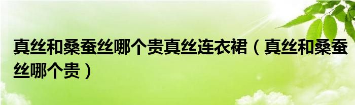 真丝和桑蚕丝哪个贵真丝连衣裙（真丝和桑蚕丝哪个贵）
