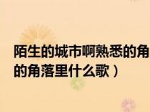 陌生的城市啊熟悉的角落里是哪一首歌（陌生的城市啊熟悉的角落里什么歌）