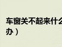 车窗关不起来什么原因（车窗突然关不上怎么办）