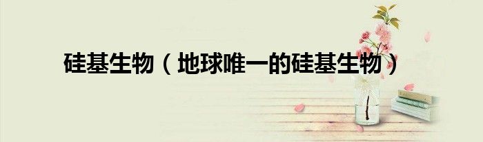 硅基生物（地球唯一的硅基生物）