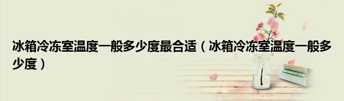 冰箱冷冻室温度一般多少度最合适（冰箱冷冻室温度一般多少度）