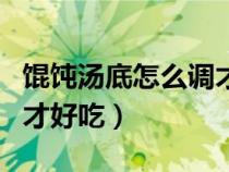 馄饨汤底怎么调才好吃窍门（馄饨汤底怎么调才好吃）