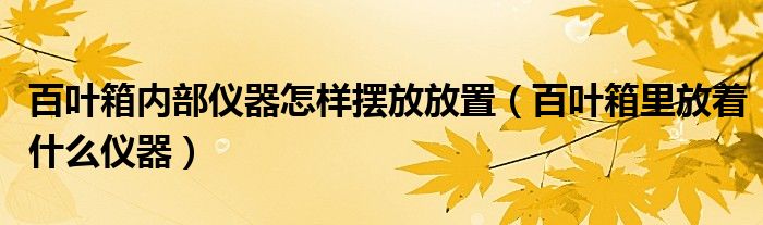 百叶箱内部仪器怎样摆放放置（百叶箱里放着什么仪器）