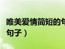 唯美爱情简短的句子说说心情（简短唯美爱情句子）