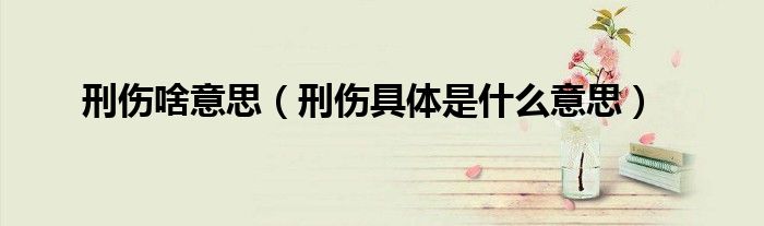 刑伤啥意思（刑伤具体是什么意思）