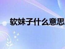 软妹子什么意思啊（软妹子是什么意思）