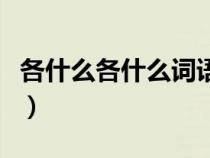 各什么各什么词语（各什么各什么成语及解释）