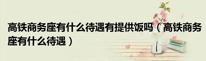 高铁商务座有什么待遇有提供饭吗（高铁商务座有什么待遇）
