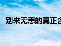 别来无恙的真正含义（别来无恙什么意思）