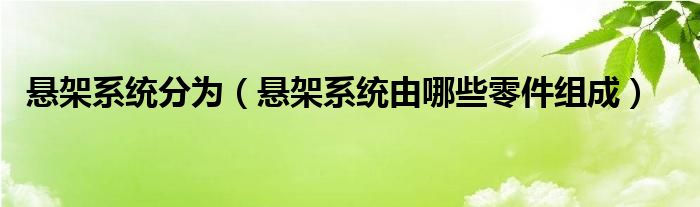 悬架系统分为（悬架系统由哪些零件组成）