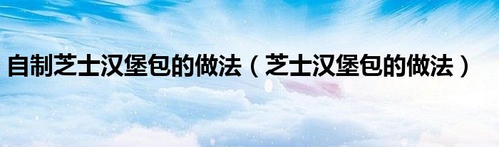 自制芝士汉堡包的做法（芝士汉堡包的做法）