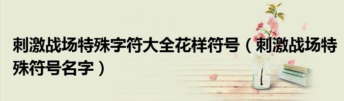 刺激战场特殊字符大全花样符号（刺激战场特殊符号名字）