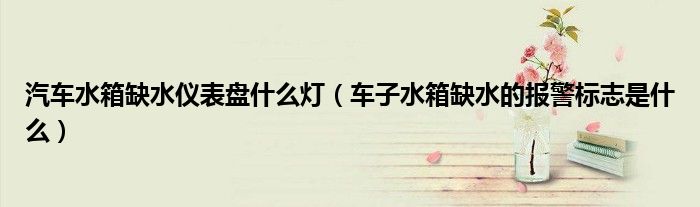 汽车水箱缺水仪表盘什么灯（车子水箱缺水的报警标志是什么）
