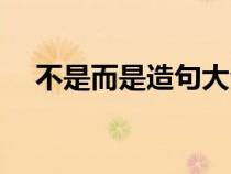 不是而是造句大全最好（不是而是造句）