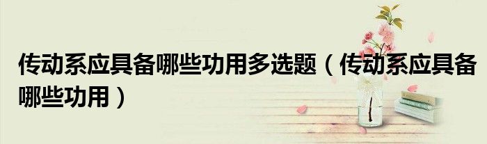 传动系应具备哪些功用多选题（传动系应具备哪些功用）