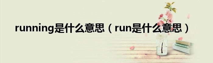 running是什么意思（run是什么意思）