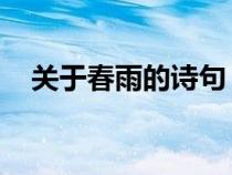 关于春雨的诗句 古诗（关于春雨的诗句）