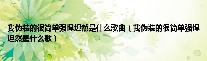 我伪装的很简单强悍坦然是什么歌曲（我伪装的很简单强悍坦然是什么歌）