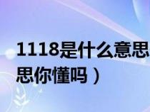 1118是什么意思你懂吗英语（1118是什么意思你懂吗）